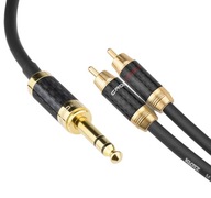 Káblový kábel 6,3 Jack stereo - 2x RCA Klotz 1m Káblový kábel 6,3 Jack stereo - 2x RCA Klotz 1m
