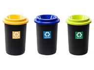 Sada recyklačných košov Eco-Bast 50l - 3 ks
