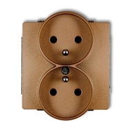 Zlatá dvojzásuvka 8DGPR-2z DECO KARLIK Zlatá dvojzásuvka 8DGPR-2z DECO KARLIK