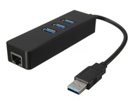 HUB USB 3.0 3 porty + Gigabit Ethernet RJ45