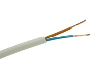 OMY kábel 2x0,5 okrúhly, biely, lankový OMY elektrokábel 2x0,5mm2 100m