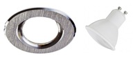 SVIETIDLO HLINÍKOVÁ LAMPA CHROME + GU10 10W LED SVIETIDLO HLINÍKOVÁ LAMPA CHROME + GU10 10W LED