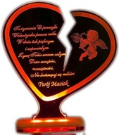 VALENTÍNSKE LED 4 FARBY ZLOMENÉ SRDCE CUPID