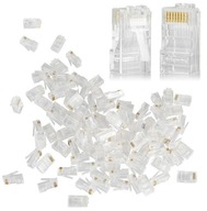8P8C zástrčky, RJ45 UTP 5e konektory, drôt, 100 ks 8P8C zástrčky, RJ45 UTP 5e konektory, drôt, 100 ks