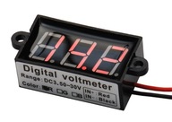 Digitálny vodotesný voltmeter 3,5-30V červený. V55
