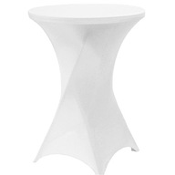 Obliečka na koktailový stôl, priemer 80 cm, biela