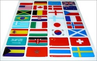 3D vypuklé nálepky - vlajky krajín - 10 kusov