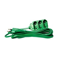 Predlžovací kábel 3 zásuvky 1,5m zelené PCH4 LED svietidlá