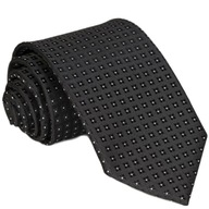 ELEGANTNÁ ČIERNA pánska kravata 7 cm Classic k žakárovému obleku rc265 ELEGANTNÁ ČIERNA pánska kravata 7 cm Classic k žakárovému obleku rc265